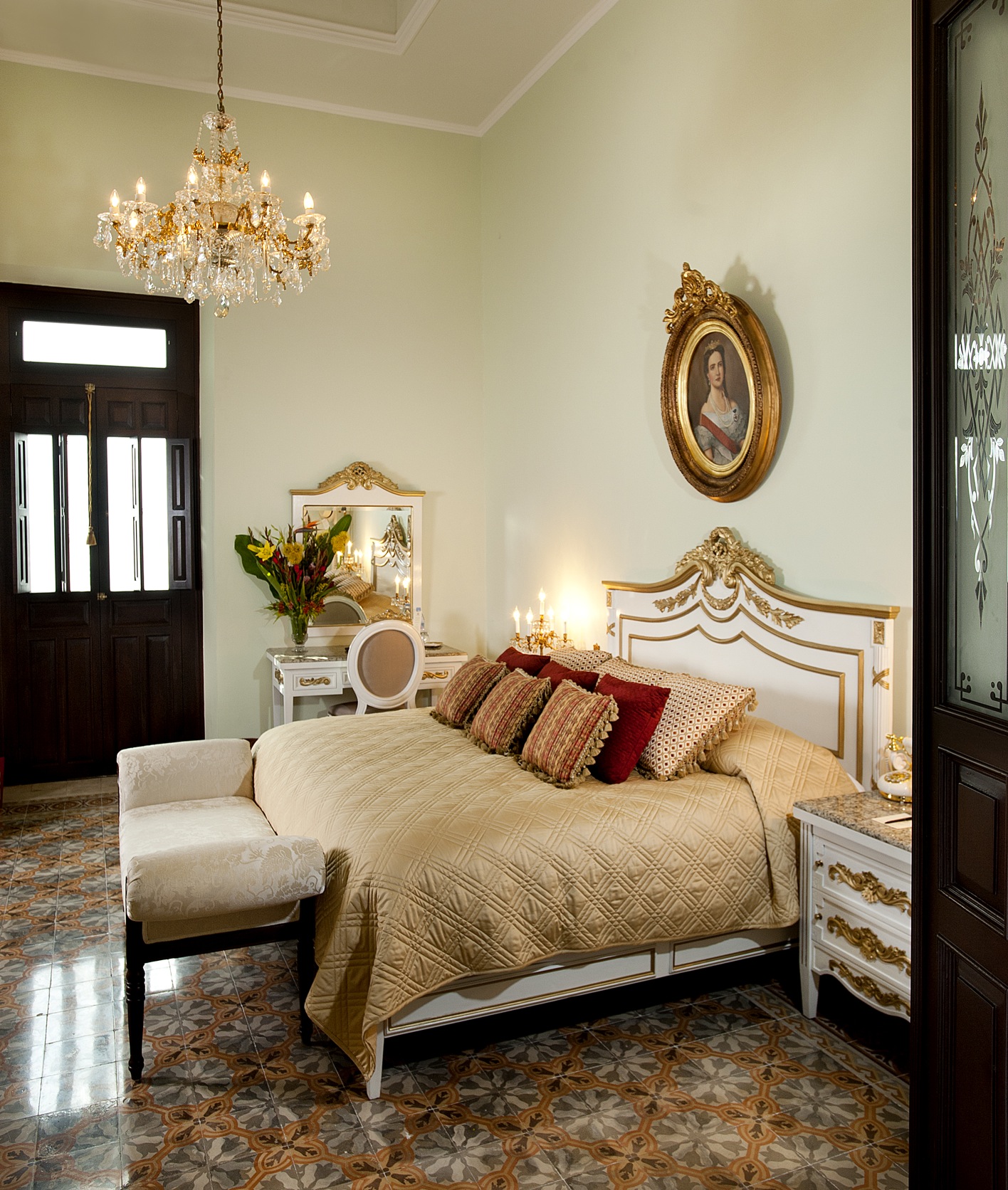 Image of Mejorada Suite Bedroom Casa Azul Monumento Historico Merida Mexico